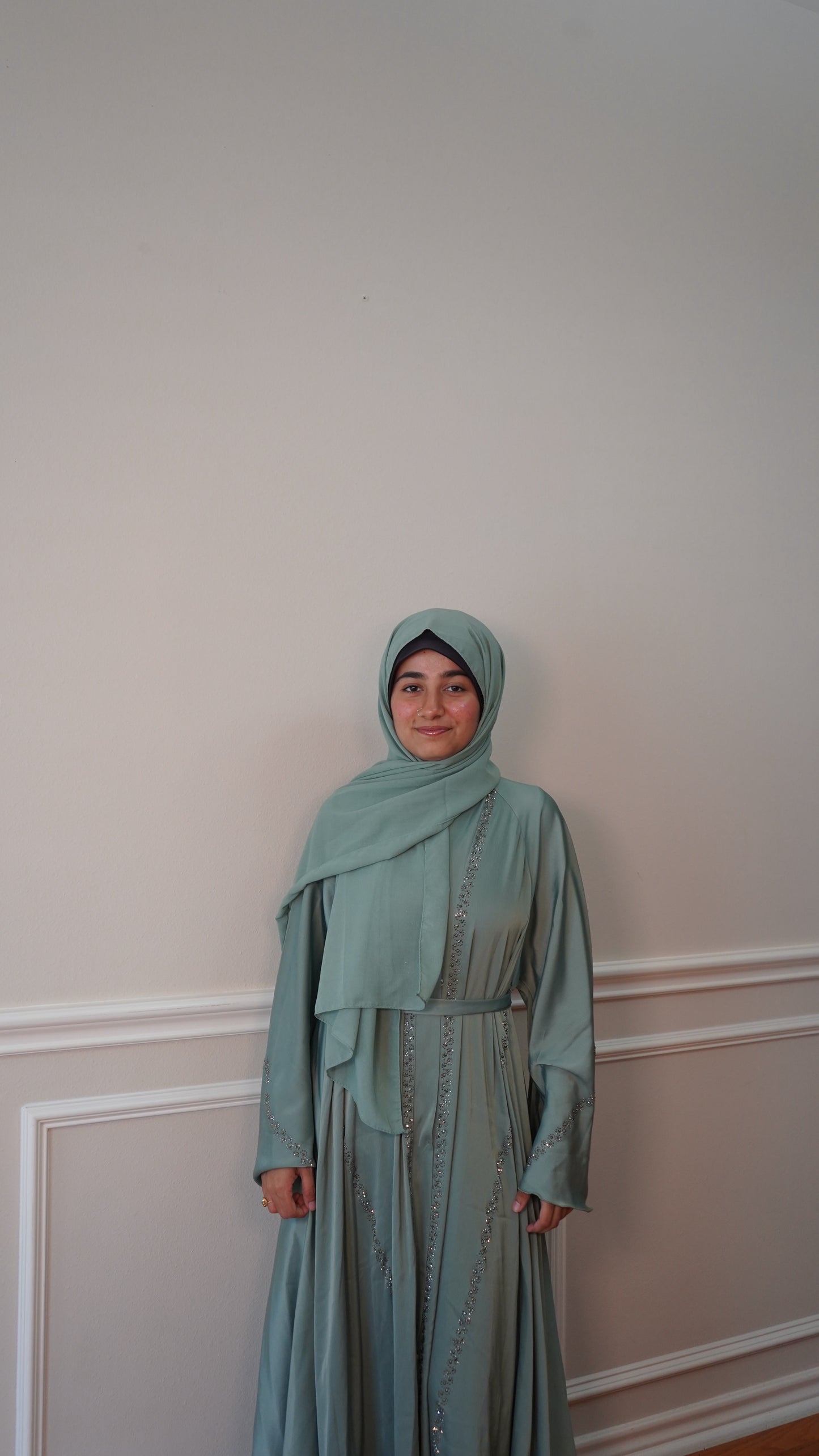 Sage Serenity – Everyday Luxury Abaya with Hijab | Modest Wear for Masjid & Outings